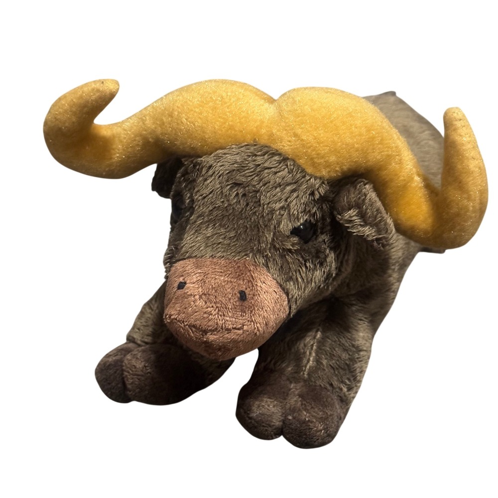 Born in Africa Cape Buffalo Plush Brown Stuffed Animal Safari Toy 11"